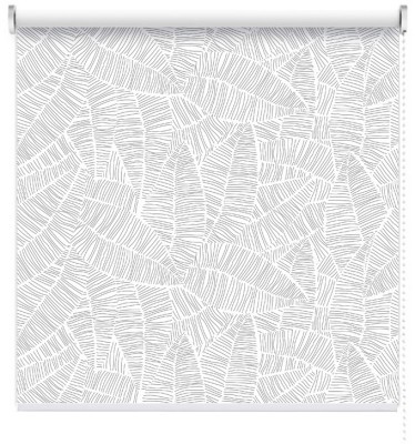 Houseart White tropical leaves, Line Art, Ρολοκουρτίνες, 100 x 50 εκ.